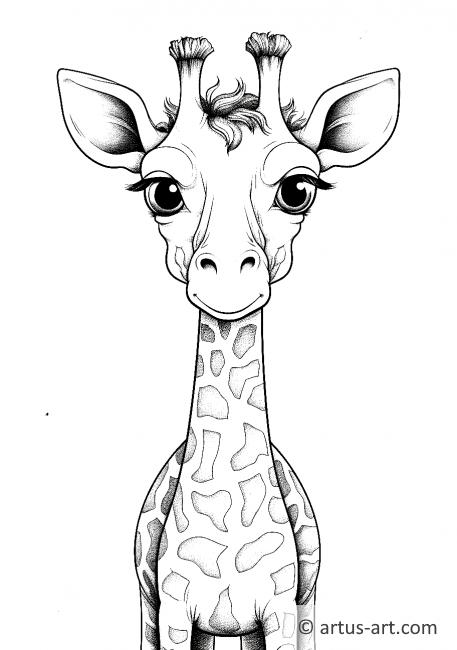Página para colorir de girafa